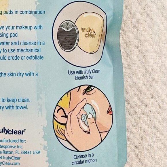 Truly Clear Silicone Facial Scrubber Gentle Exfoliator Cleansing Pads Pack of 4 - Picture 8 of 8